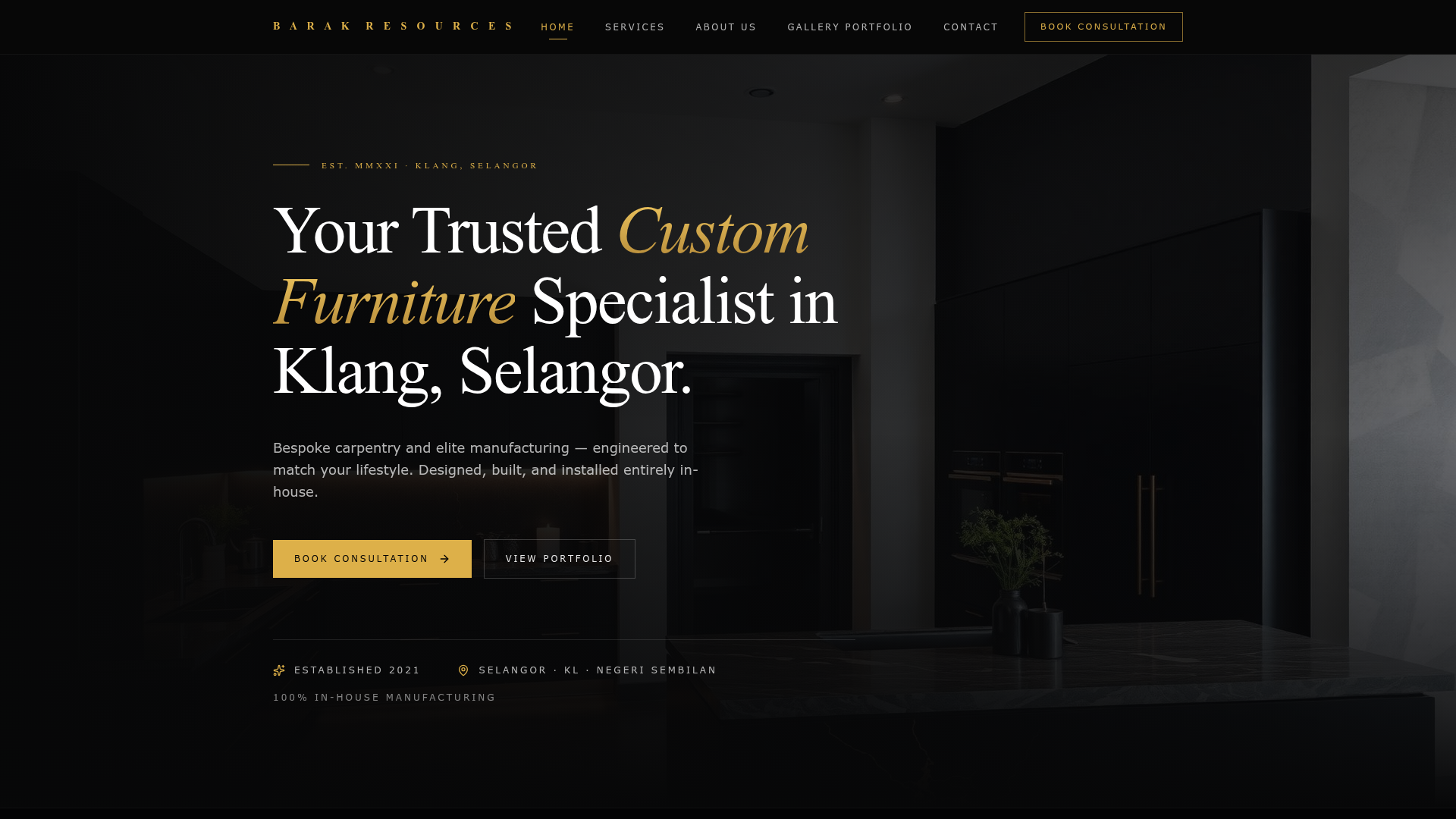 Barak Resources Corporate Hub — live website screenshot